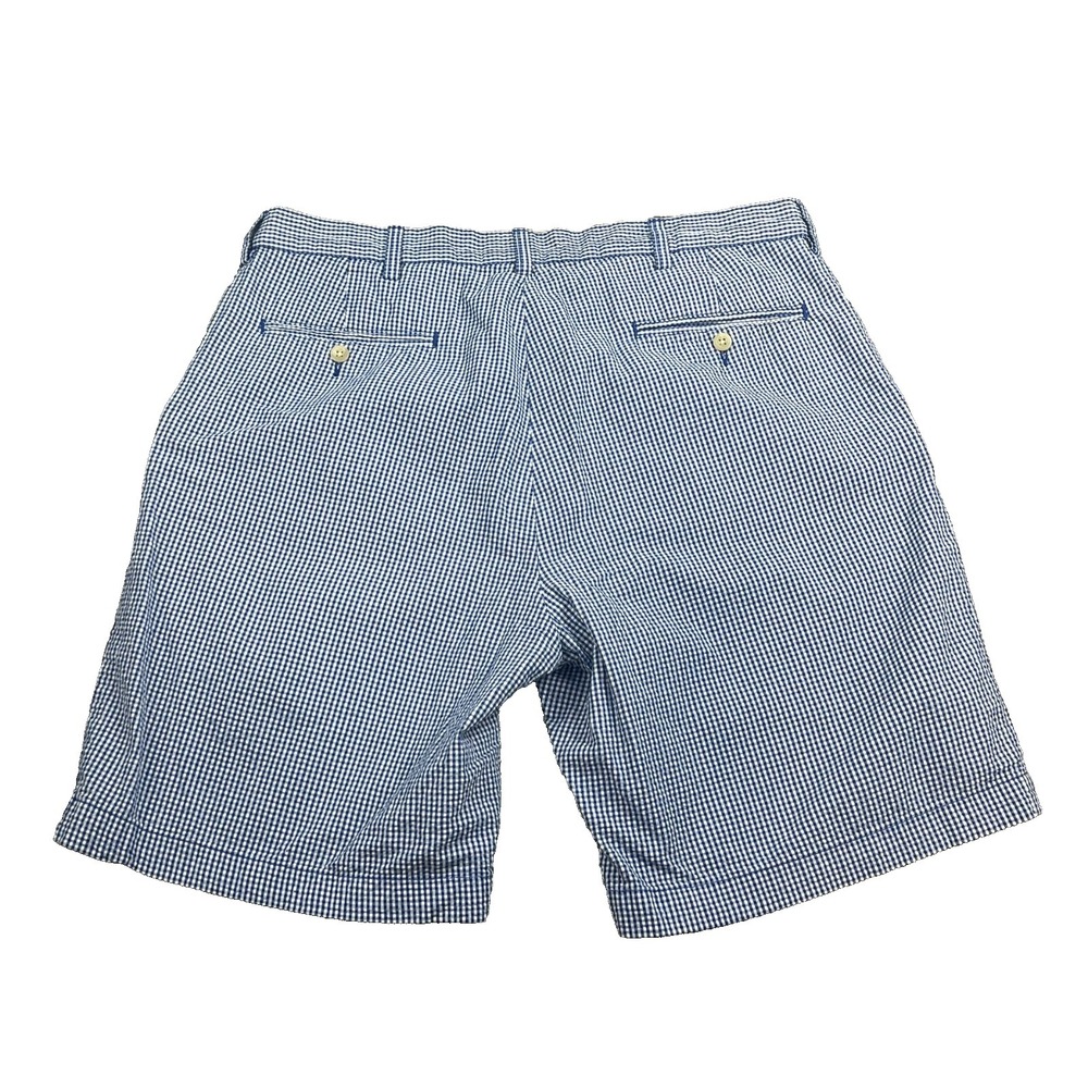 VTG Polo Ralph Lauren Shorts Prospect Seersucker Men 35 Blue Gingham Paid Golf - Picture 3 of 9